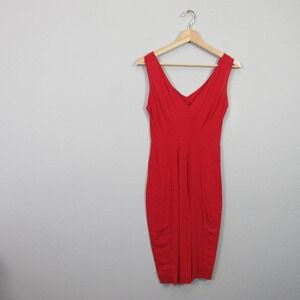 Alberta Ferretti Bodycon Dress 8 Dress Sleeveless V-Neck 100% Silk Corpcore 124